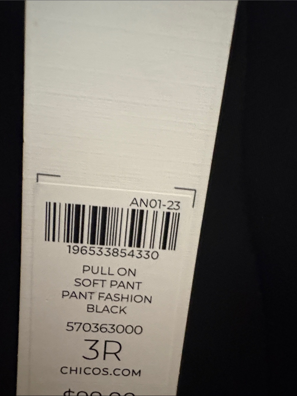 Chico's Black Wide-Leg Cropped Pull-On Pants - Picture 3 of 6